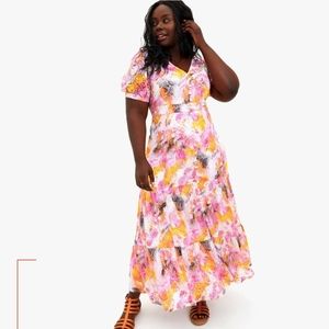 Torrid Multi Tie-Dye Lace Tiered Maxi Dress
